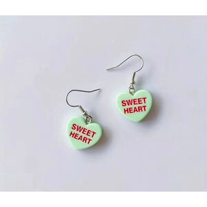 Conversation Heart Sweet Heart Candy Earrings